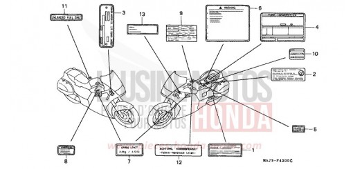 CAUTION LABEL ST1100W de 1998